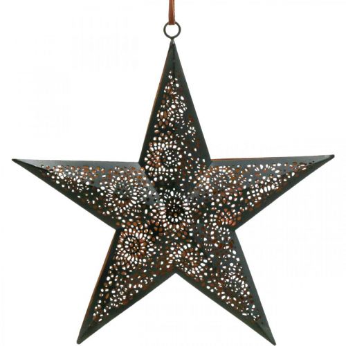 Floristik24 Cabide de Natal estrela de metal preto H25.5cm