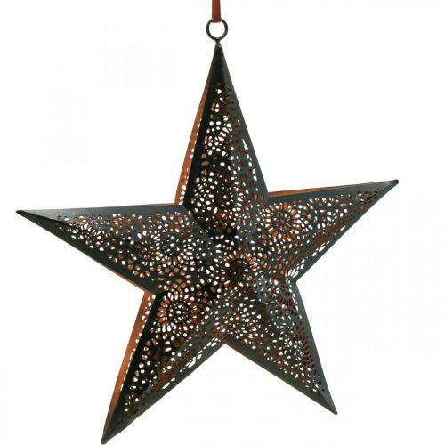 Itens Cabide de Natal estrela de metal preto H25.5cm