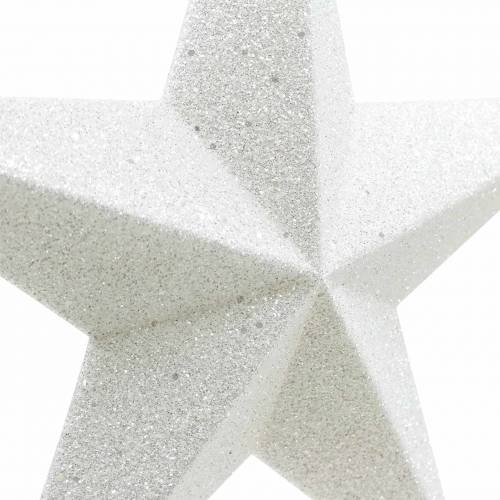 Floristik24 Estrelas brilhantes para pendurar Ø21 cm branco 3 unidades