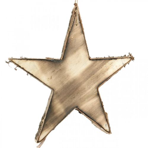 Floristik24 Decorações para árvores de Natal estrela de madeira natureza, chamas H25cm