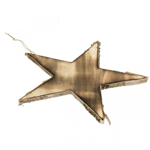 Floristik24 Decorações para árvores de Natal estrela de madeira natureza, chamas H25cm