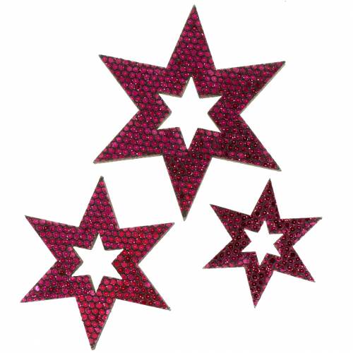 Floristik24 Decoração dispersa estrela roxa 3-5 cm 48 unidades