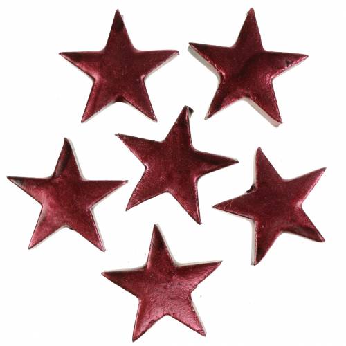Deco estrelas vermelho escuro 4 cm 12 unidades