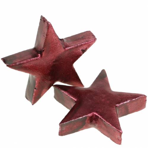 Floristik24 Deco estrelas vermelho escuro 4 cm 12 unidades