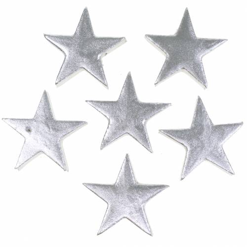 Floristik24 Deco estrelas prata 4 cm 12 unidades