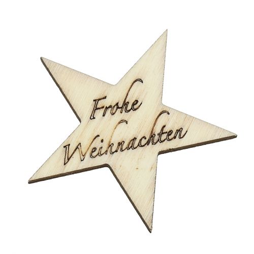 Floristik24 Star Merry Christmas Nature 5cm 30pcs