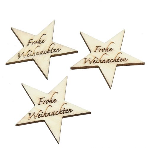 Floristik24 Star Merry Christmas Nature 5cm 30pcs