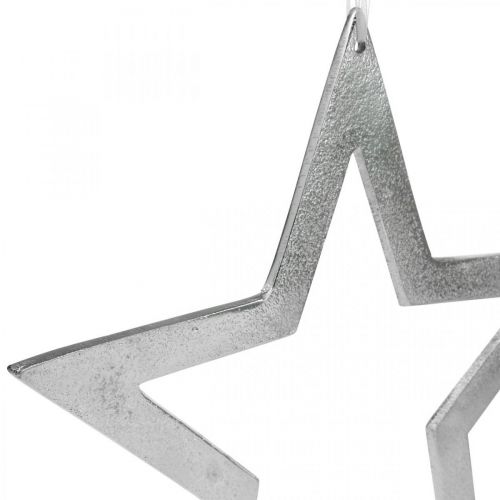Itens Estrela decorativa para pendurar decoração de porta de alumínio prateado Ø28cm