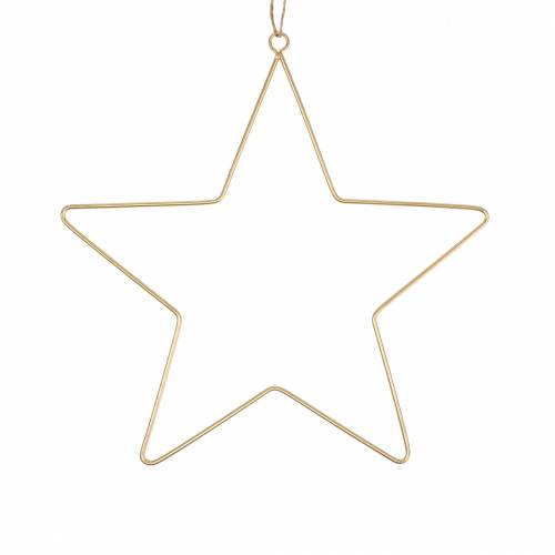 Estrela decorativa para pendurar metal dourado Ø25cm 6uds