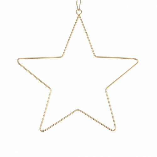 Floristik24 Estrela decorativa para pendurar metal dourado Ø25cm 6uds