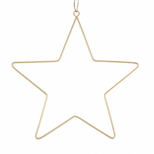 Floristik24 Estrela de decoração para pendurar metal dourado Ø35cm 4pcs