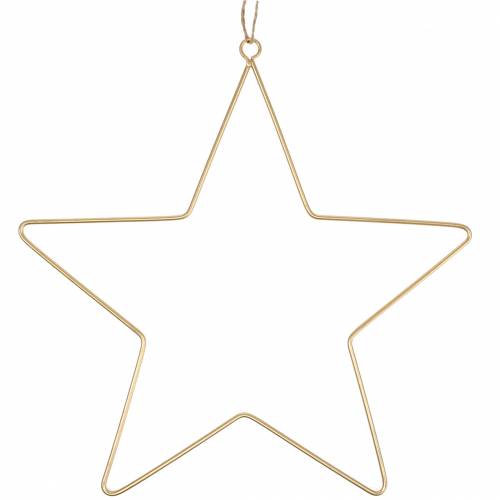 Floristik24 Estrela decorativa para pendurar metal dourado Ø50,5 cm 2 unidades