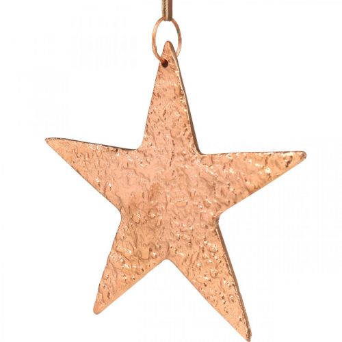 Itens Estrela decorativa para pendurar, decoração do Advento, pingentes de metal cor de cobre 12 × 13 cm 3 unidades