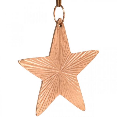 Pingente de estrela, decoração de Natal, decoração de metal cor de cobre 9,5 × 9,5 cm 3 unidades