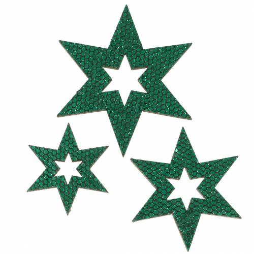 Itens Decoração dispersa em estrela verde 3-5 cm 48 unidades