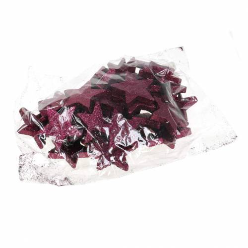 Itens Decoração dispersa estrela glitter 6,5 cm rosa 36 unidades