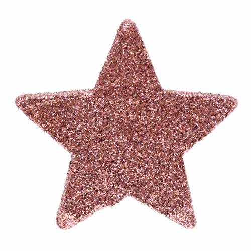 Floristik24 Estrela com decoração glitter sprinkle 6,5 cm rosa 36 unidades