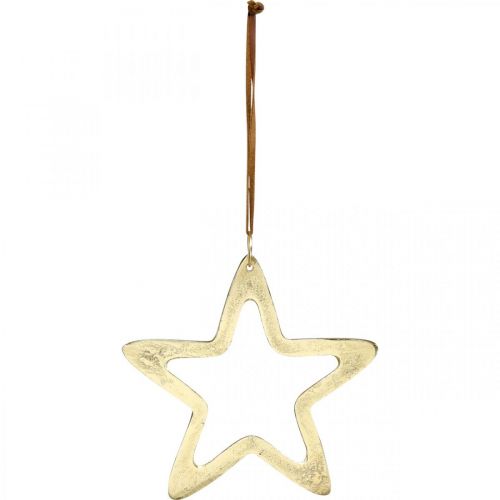 Itens Pingente de Natal, decoração estrela para o Advento, estrela decoração dourada 14 × 14cm