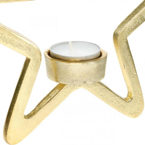 Itens Porta-velas decorativa estrela para pendurar metal dourado 20cm