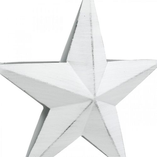Estrela para pendurar, decorações para árvores de Natal, decoração de metal branco 19,5 × 18,5 cm | Floristik24.pt