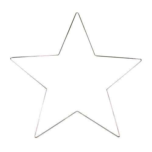 Floristik24 Deco star silver 40cm 4pcs