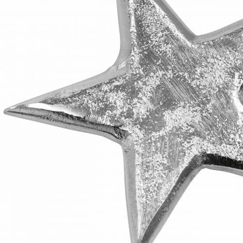 Floristik24 Estrelas em metal prateado 8,6×8,2cm/6,9×6,7cm 8 unid.