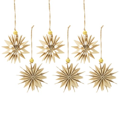 Itens Estrelas de papel, cores naturais, Ø10cm, 6 peças