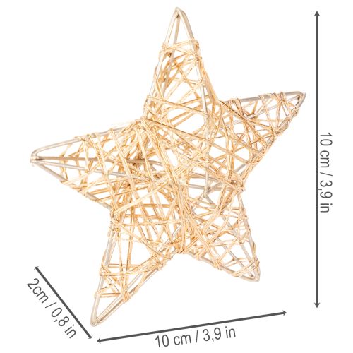 Conjunto de estrelas decorativas feitas de arame, dois tamanhos, 10 cm, 12 peças | Floristik24.pt
