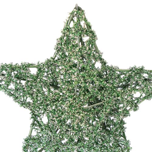 Conjunto de estrelas decorativas de arame verde, dois tamanhos, 10 cm, 12 peças | Floristik24.pt