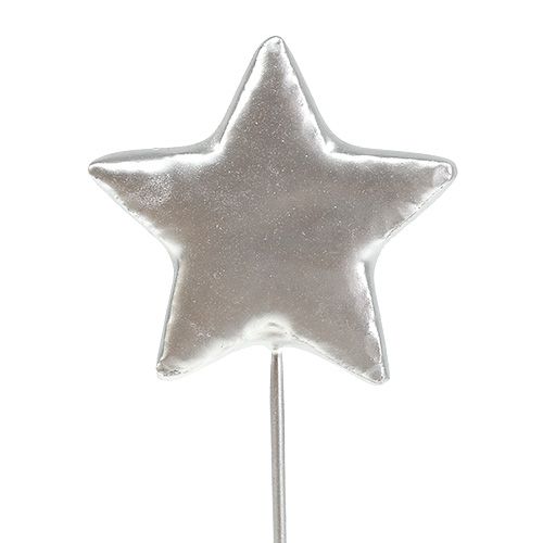Floristik24 Estrelas em fio prata 5cm C23cm 48 un