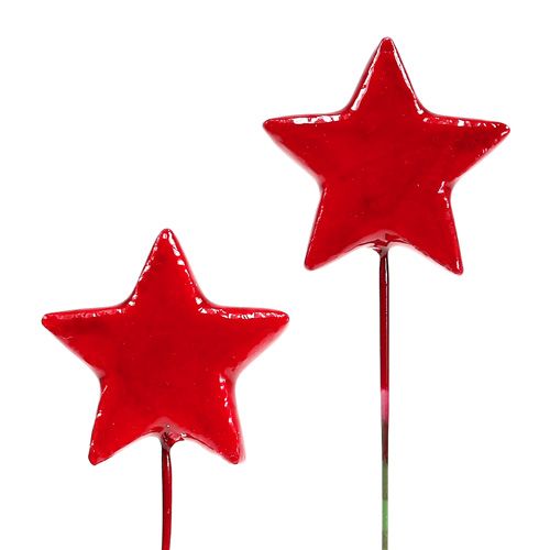 Estrelas em arame para decorar 5cm vermelho 48pcs