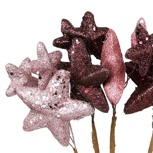 Itens Pacote de estrelas com glitter rosa, bordeaux 60cm 5pcs