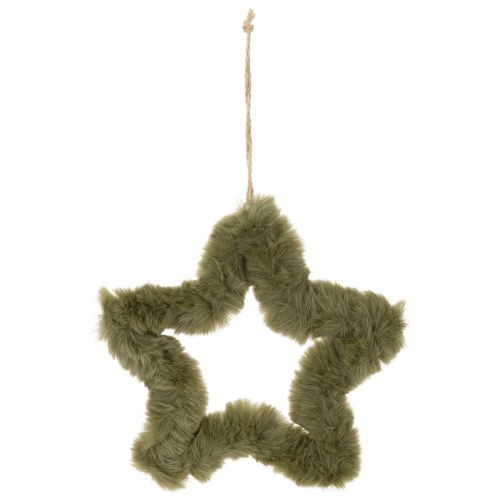Pingentes de estrela em pele sintética, de pelúcia, para janelas e portas, 21 cm, conjunto de 4 peças | Floristik24.pt