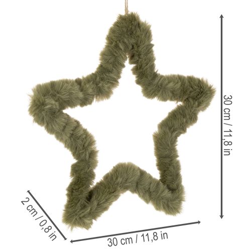 Estrela decorativa de pele sintética para pendurar em portas e janelas, 30 cm, conjunto de 3 peças. | Floristik24.pt