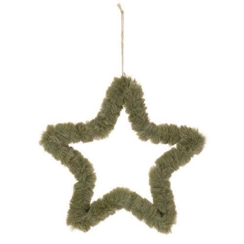 Estrela decorativa de pele sintética para pendurar em portas e janelas, 30 cm, conjunto de 3 peças. | Floristik24.pt