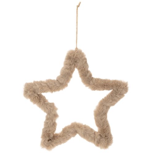 Enfeite decorativo em forma de estrela, em pele sintética, para pendurar, 30 cm, conjunto de 3 peças. | Floristik24.pt