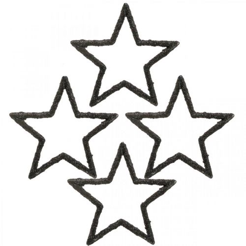 Floristik24 Espalhar decoração Estrelas de Natal glitter preto Ø4cm 120p