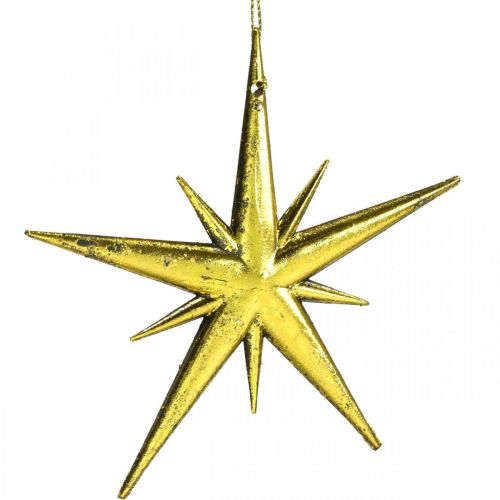 Itens Pingente de estrela de decoração de Natal dourado W11,5 cm 16 unidades