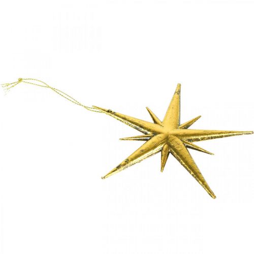 Itens Pingente de estrela de decoração de Natal dourado W11,5 cm 16 unidades