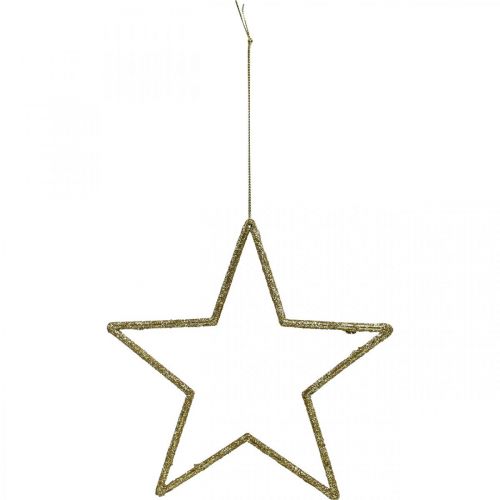 Itens Pingente de estrela de decoração de natal glitter dourado 17,5cm 9uds