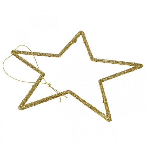 Itens Pingente de estrela de decoração de natal glitter dourado 17,5cm 9uds
