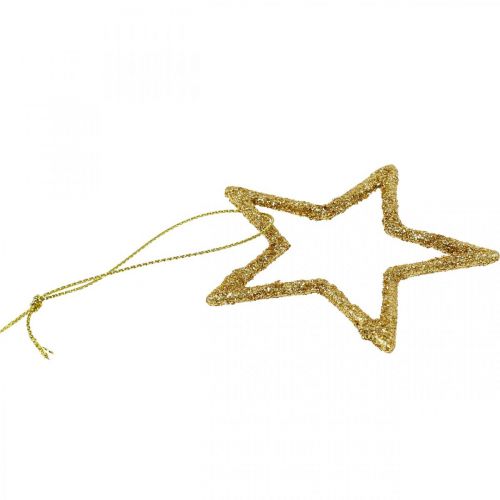 Floristik24 Decoração de Natal pingente estrela glitter dourado 7,5cm 40 un
