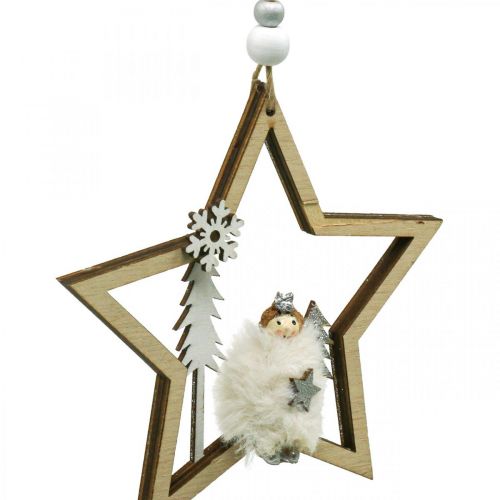 Itens Cabide decorativo de madeira estrela de decoração de natal Ø13,5cm 4uds