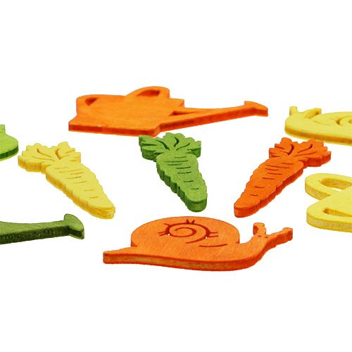 Decoração dispersa feita de madeira com motivos multicoloridos 4-6cm 72 unidades