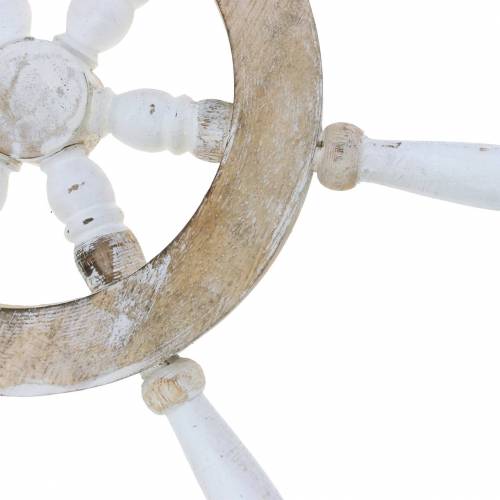 Floristik24 Volante decorativo em madeira branca 35cm