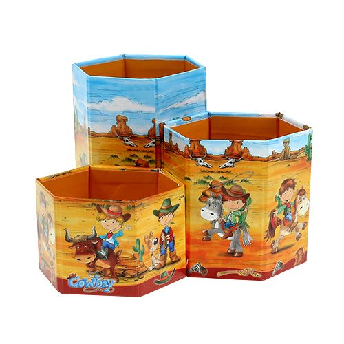 Floristik24 Conjunto porta-canetas com motivo cowboy H 6-12cm