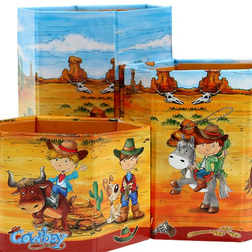 Floristik24 Conjunto porta-canetas com motivo cowboy H 6-12cm