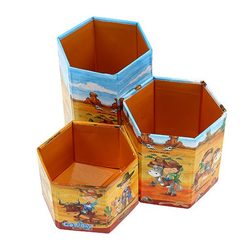 Floristik24 Conjunto porta-canetas com motivo cowboy H 6-12cm