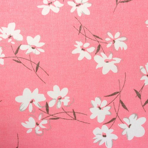 Itens Tecido decorativo com flores rosa 30cm x 3m