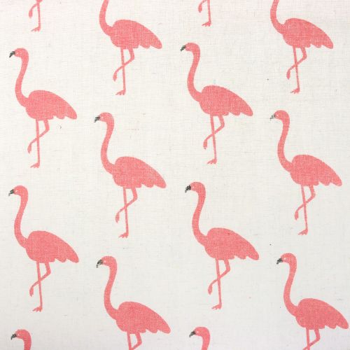 Tecido decorativo flamingo branco-rosa 30cm x 3m